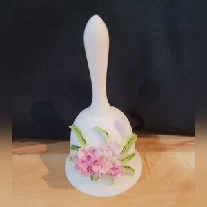 2/$20 Maruri Masterpiece Floral White Ceramic Bell